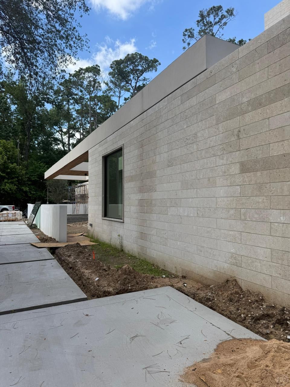Facade & terrace · limestone — Private residence