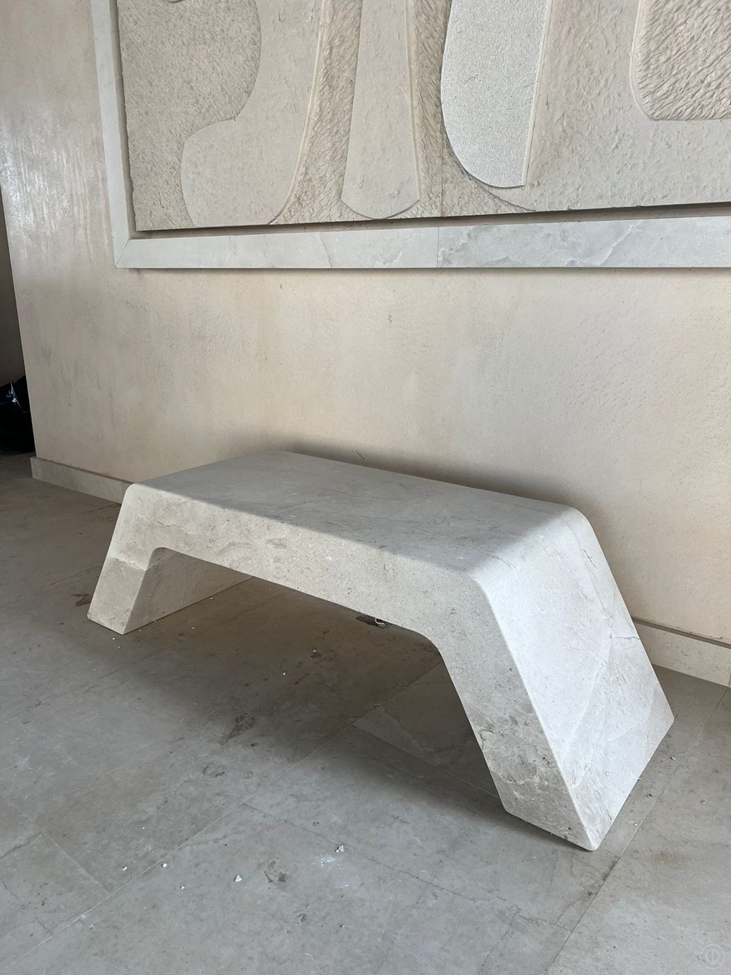 Solid stone bench